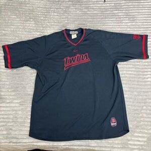 Vintage Nike Minnesota  Twins Team Center Swoosh Pullover Jersey ‎ SIZE X-Large